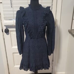 French Connection Navy Long Sleeve Dress NWT